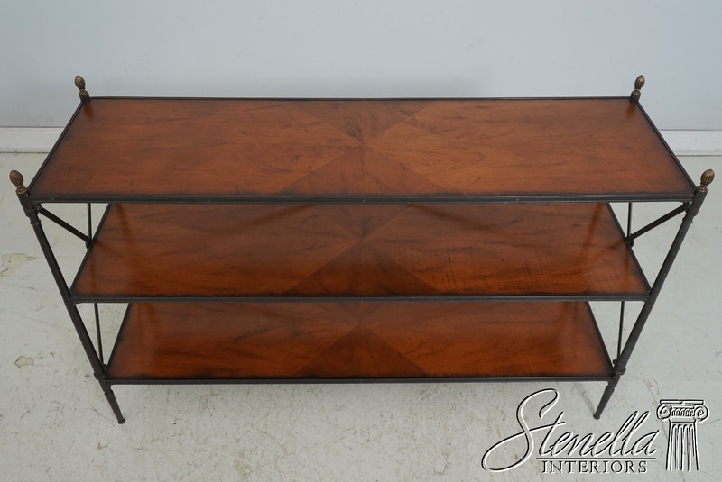 69282: Vintage 3 - Tier Wood & Metal Bookcase Console gallery