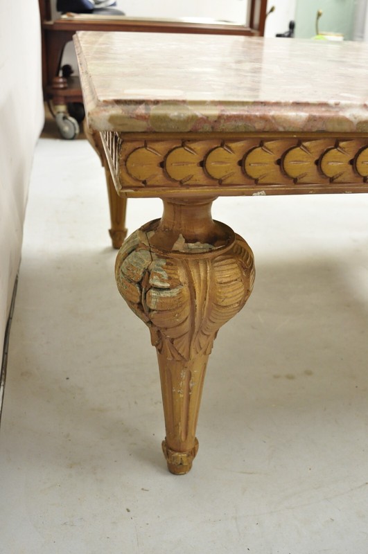 Vintage Italian Neoclassical Style Pink Rouge Marble Square Coffee Table gallery