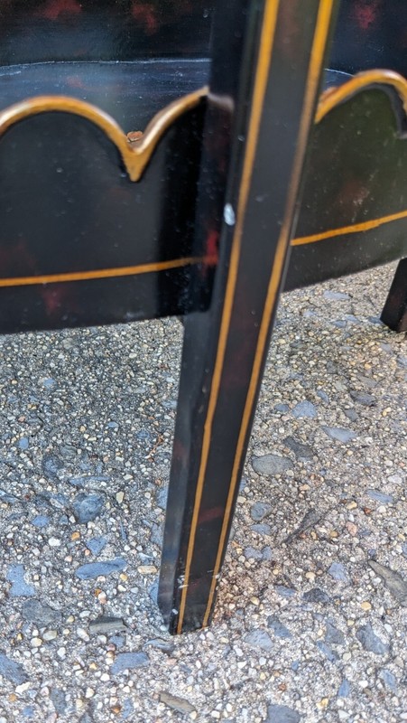 Maitland Smith Table English Regency Metal Black Painted Two Tier Vintage Rare!! gallery