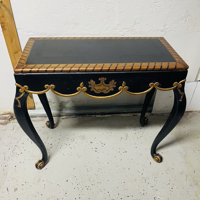 Louis XV Style Black With Gold Console Table gallery