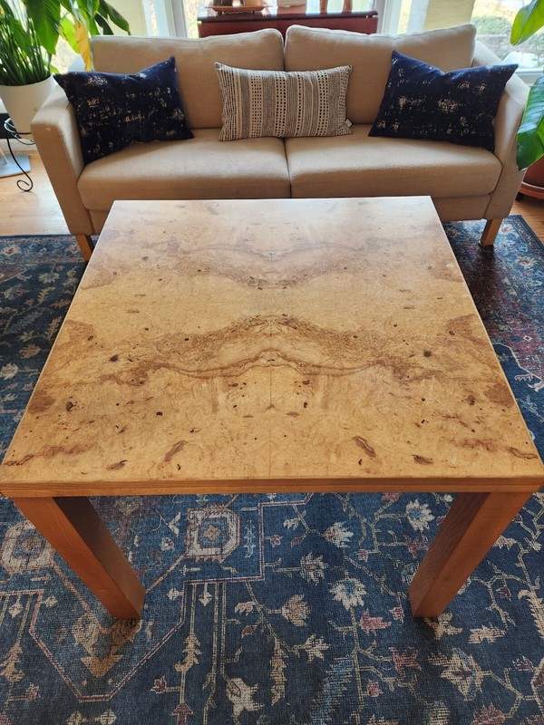 Burl Wood and Pine Game Dining Table Mid Century Modern Harvey Probber, burlwood