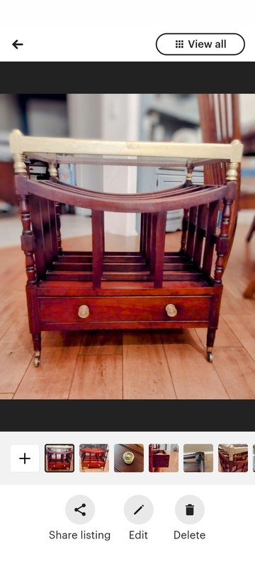 Rare Antique End Table/Canterbury From The Federal Period (1780-1820)