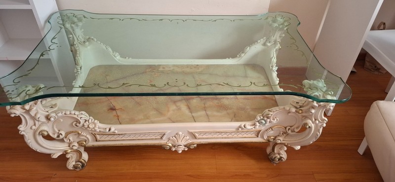 Silik Italian Rococo Baroco coffee table with real onyx Italy