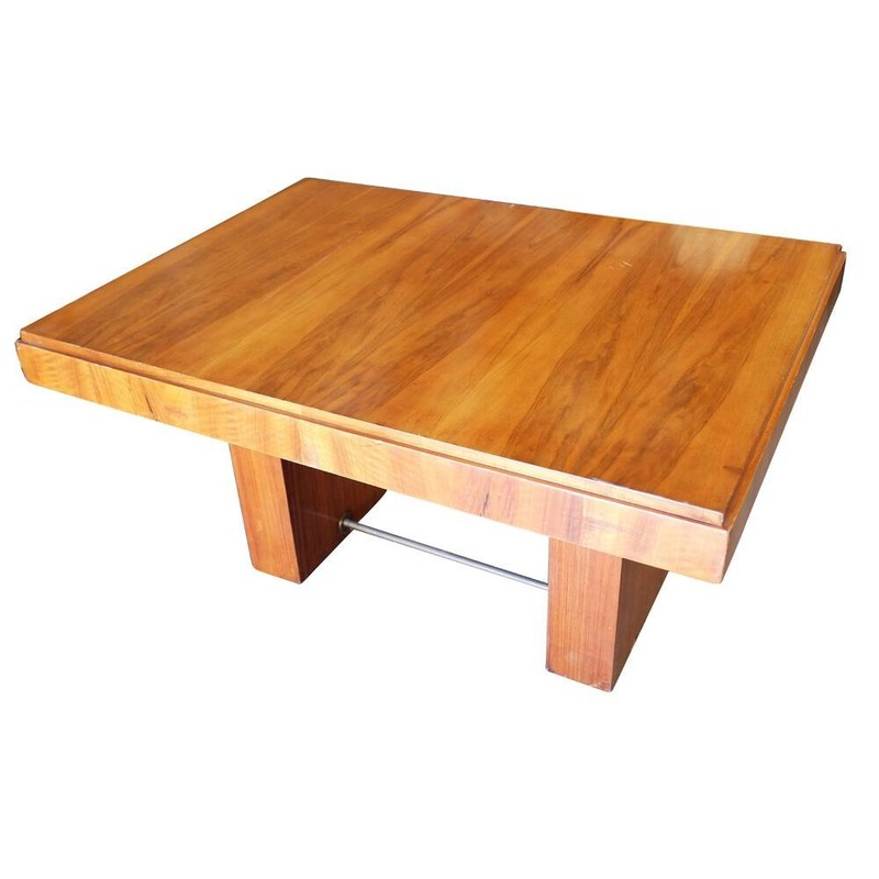 Art Deco Geometric Walnut Dining Table or Large DeskInspired by Charles Dudouyt gallery