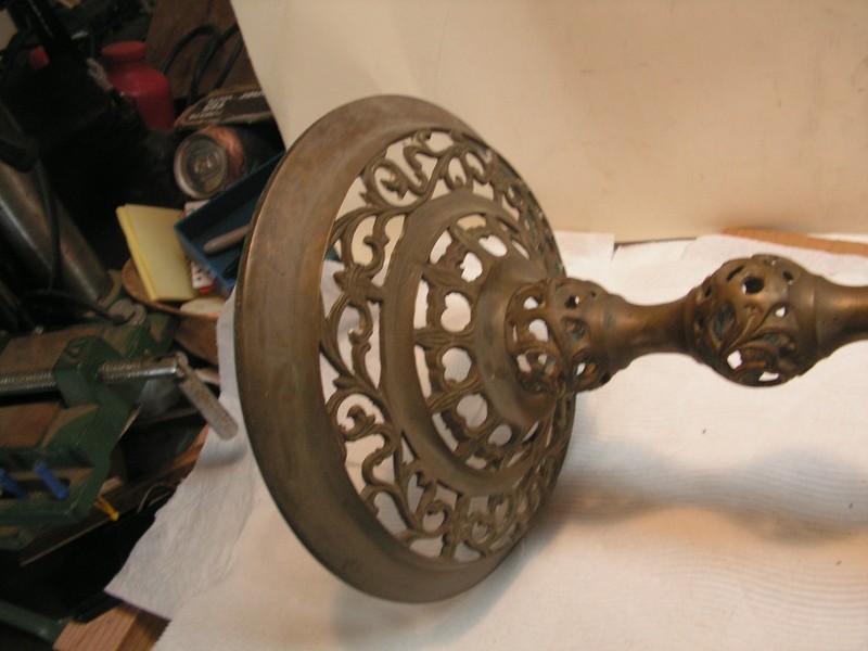 Vintage Brass Base And Marble Top 15"+ Pedestal Table Side End 17 1/2" Tall gallery