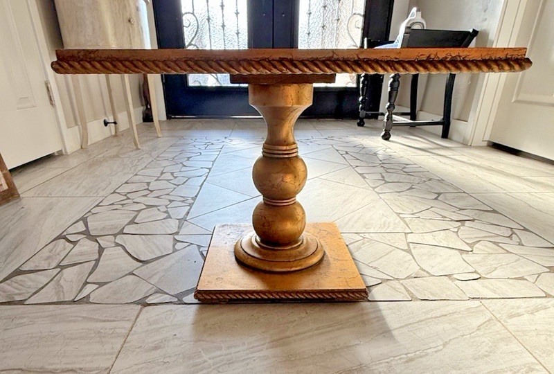 Vintage Square Wood Cocktail Pedestal Table Plant Stand English Regency Style gallery