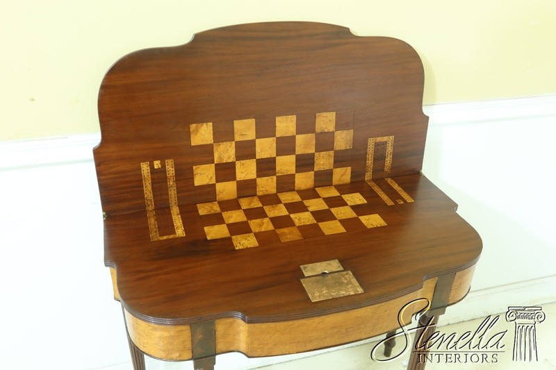 F53549: Period Antique Sheraton Mahogany & Birdseye Maple Games Table gallery