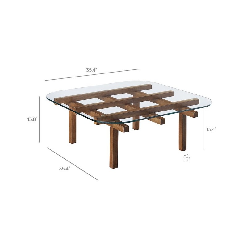 Isby 35 Inch Tempered Glass Coffee Table gallery