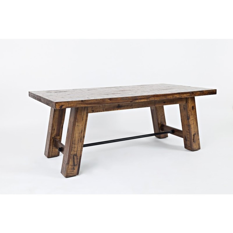 Cannon Valley Rustic Distressed Industrial Trestle 50" Coffee Table gallery