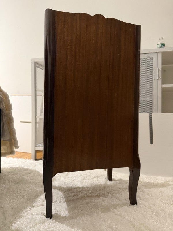 $2500 1950s French Style Inlaid Mahogany Leather Faux Book Side Table gallery