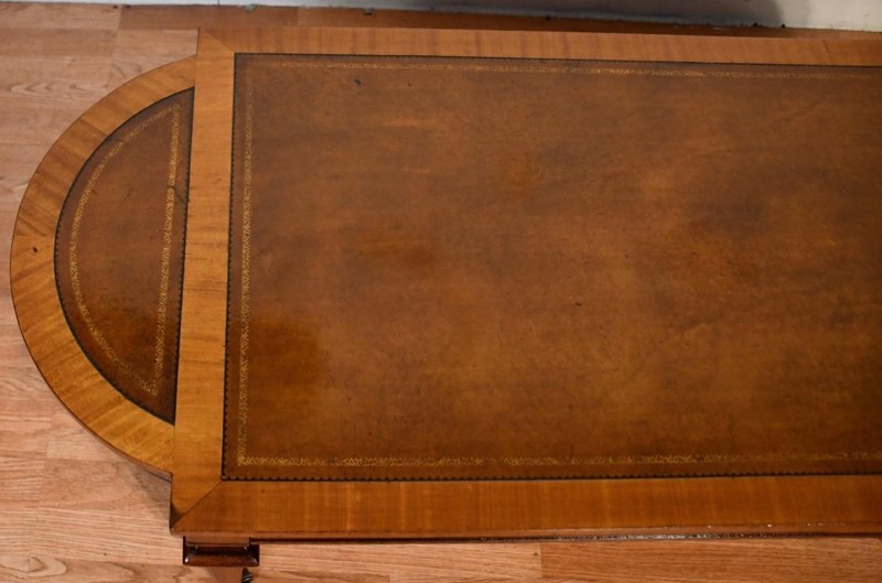 1930s English Regency Mahogany & Satinwood , Leather top Coffee table gallery