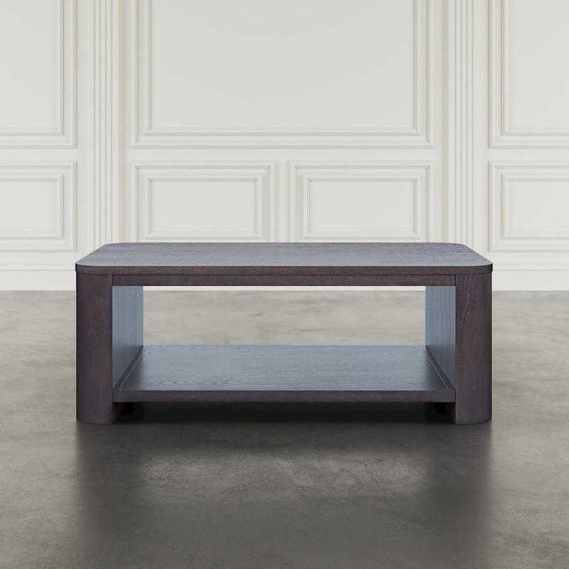 Janzen Contemporary Modern 50" Rolling Coffee Table with Open Storage Shelf gallery