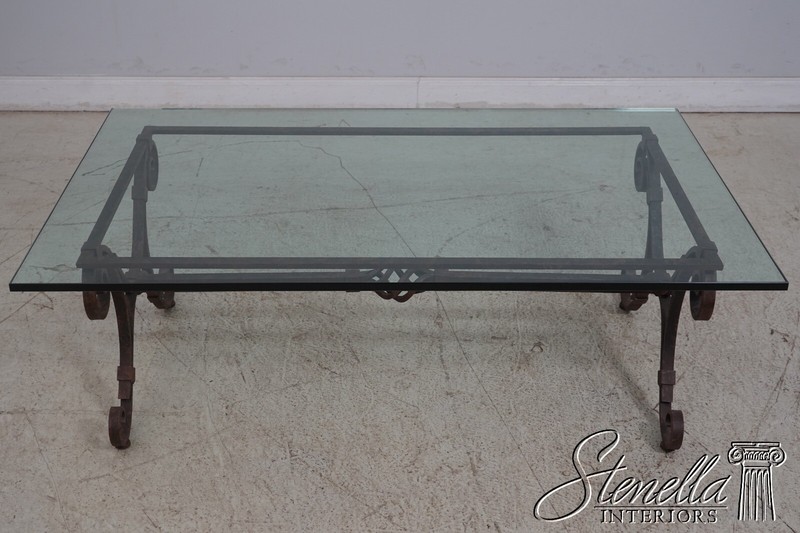 65810EC: Iron Base Glass Top Coffee Cocktail Table gallery