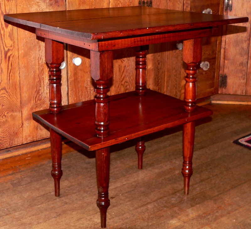 Occasional Lamp TABLE, Southern Yellow Pine, Alabama, Orig Patina, c1900, 26"w gallery