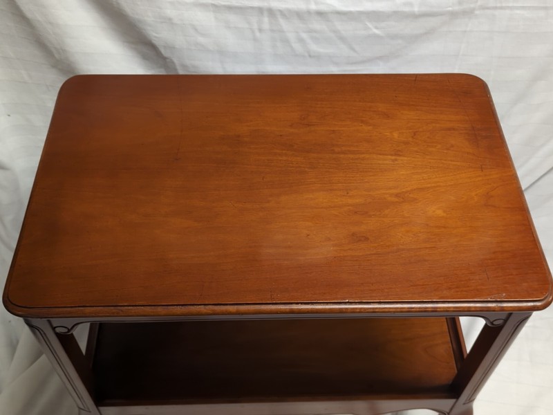 Mid Century Mahogany End Table 2 Tier Imperial Grand Rapids Vtg MCM 22x16x25 gallery