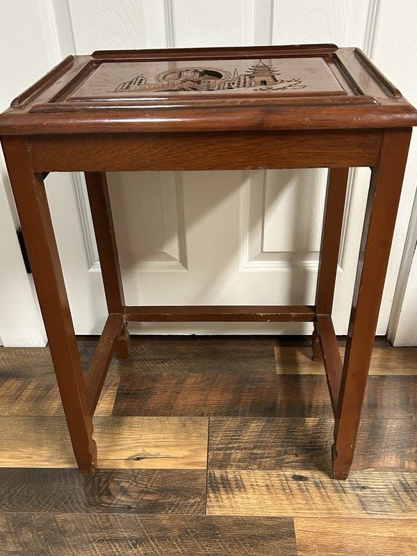 Set of 2 Vintage Chinese Oriental Nesting Side Tables See Pics & Description gallery
