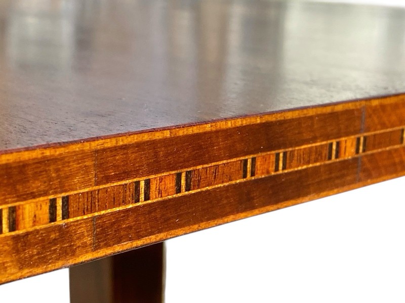 Antique Hepplewhite Style Mahogany & Satinwood Card Table / Console Table gallery