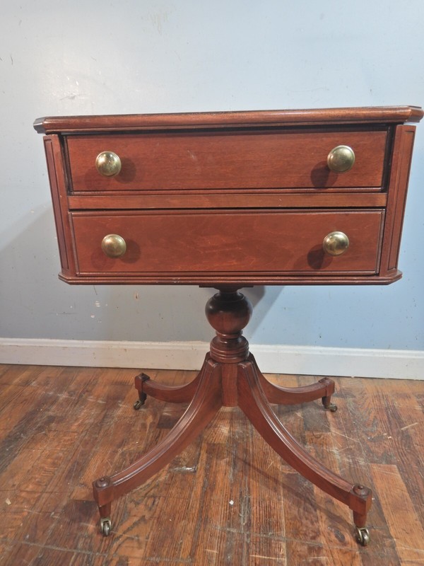 Mahogany Lift top Sewing Stand with Drawer and Trays gallery