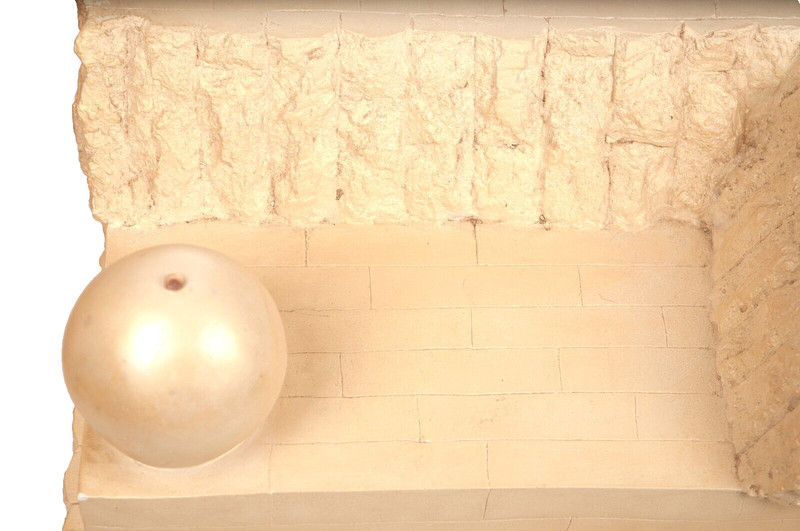 1980’s PostModern Tessellated Mactan Table Stone Magnussen Ponte plant stand gallery