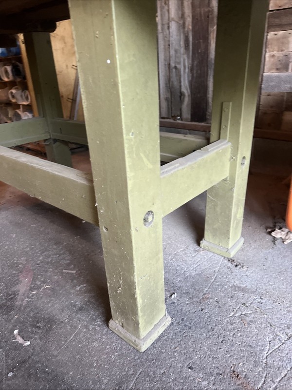 Important Museun Quality Antique Wood CARPENTERS WORK BENCH 80x25x33 gallery