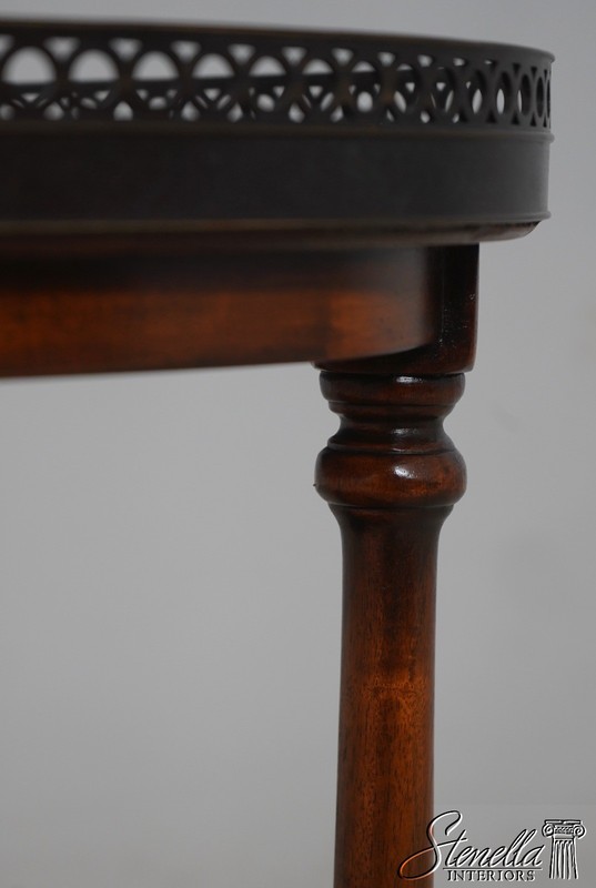 L70109: THEODORE ALEXANDER Vintage Mahogany 2 Tier Bronze Top Etagere Side Table gallery