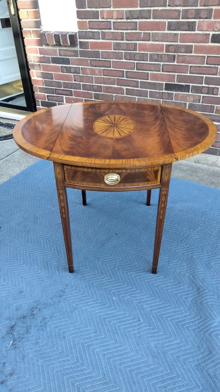 Council Craftsman Inlaid Mahogany Federal Style Pembroke Table gallery