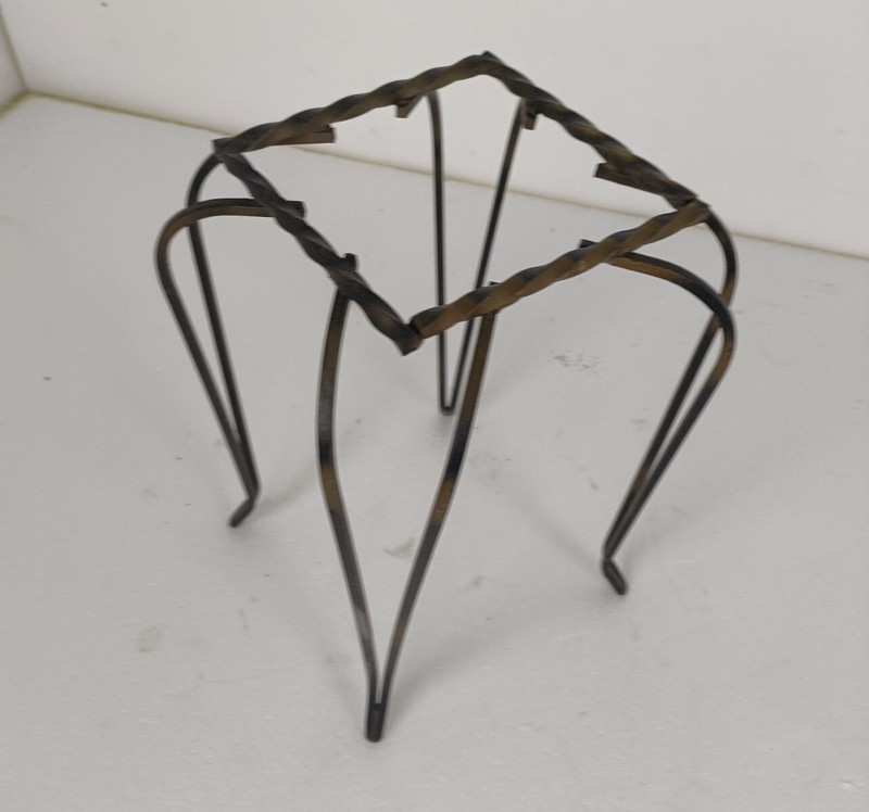 Vintage Side Table Plant stand Ceramic Tile MettlachGermany Funky Wrought Iron gallery