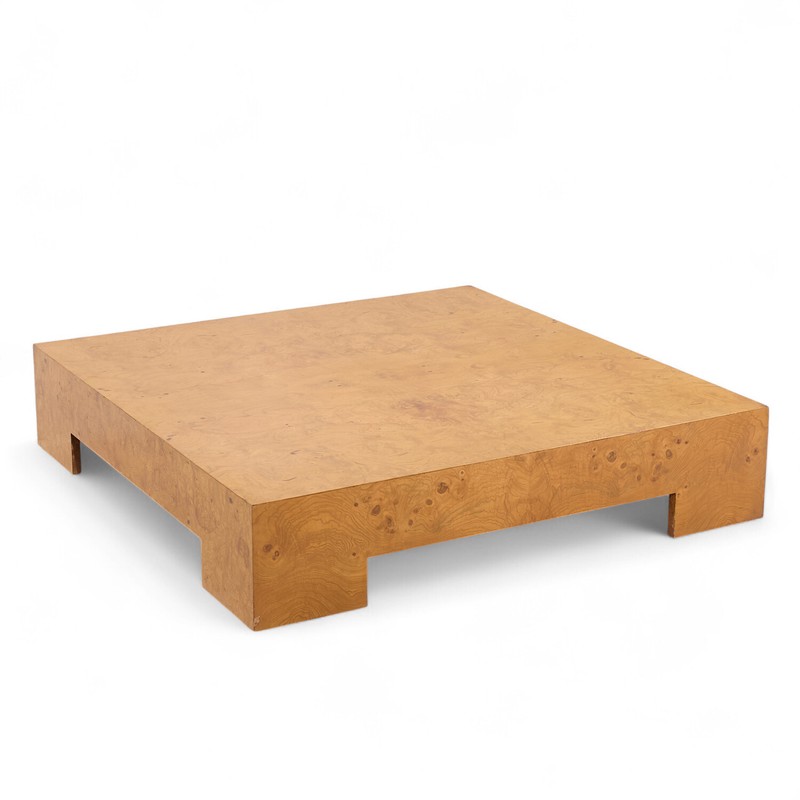 Milo Baughman for Thayer Coggin Mid Century Burlwood Coffee Table gallery