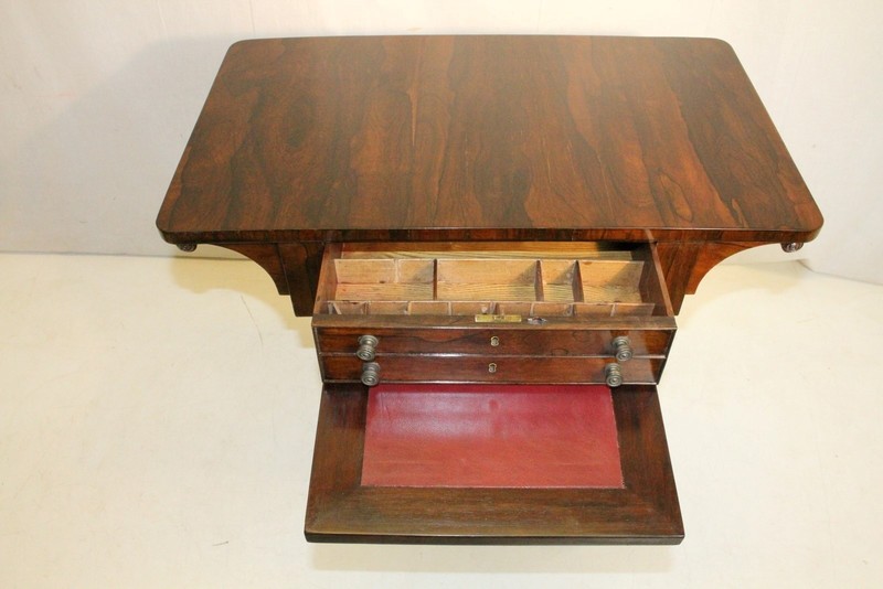 Exquisite Antique Regency Style Rosewood Writing Table, 19th C. gallery