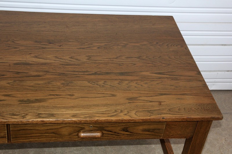 6' Mission Oak Arts& Crafts Chemist Lab Table Office Desk Library Porcelain Feet gallery