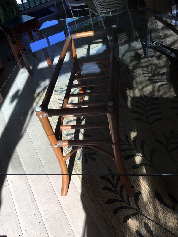Vintage Bamboo Dining Table & 4 Chairs – MCM – Hollywood Regency Bentwood
