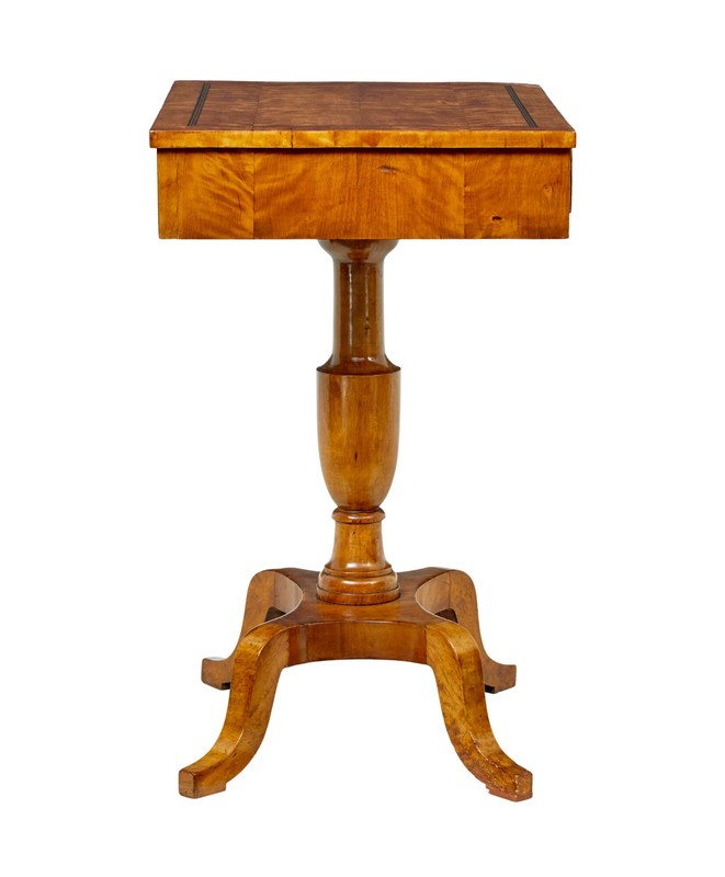 SWEDISH 19TH CENTURY INLAID EMPIRE REVIVAL BIRCH SIDE TABLE gallery