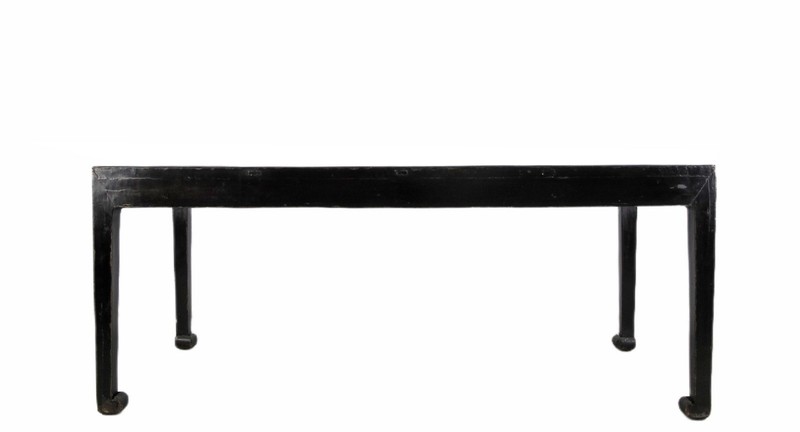 35" Tall Antique Black Lacquer Table gallery