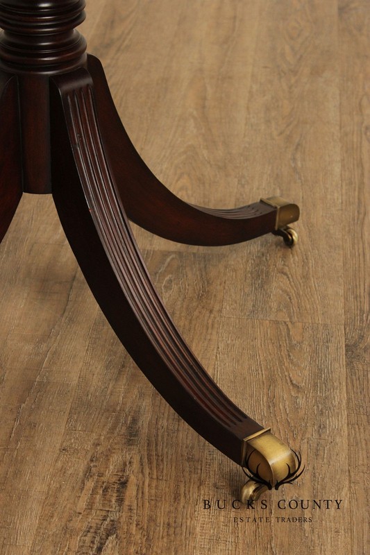Ethan Allen Regency Style Round Leather Top Mahogany Rent Table gallery