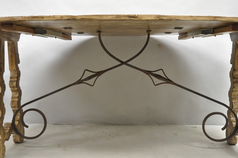 French Country Style Oval Drop Leaf Farmhouse Pine Woodgrain Dining Room Table gallery