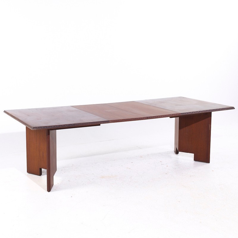 Frank Lloyd Wright for Heritage Henredon MCM Taliesin Dining Table with 2 Leaves