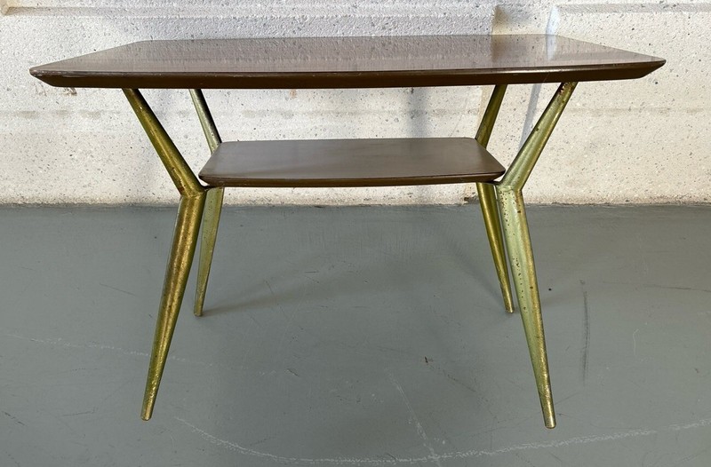 Mid Century Modern Coffee/side Table Aluminum Legs Formica Top gallery
