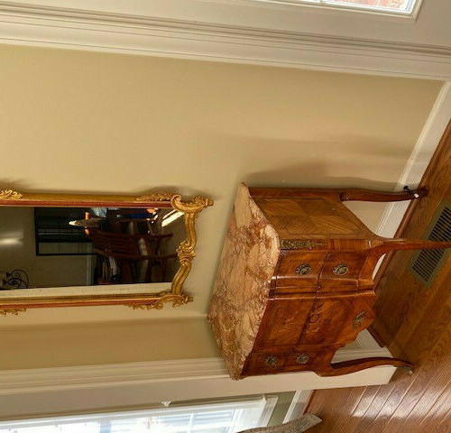 Marble top table with drawers (used, good condition) (BUYER MUST PICKUP)