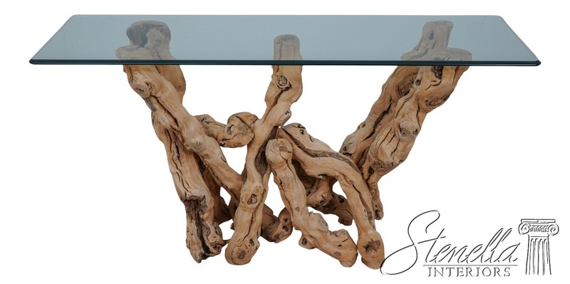 60202EC: Modern Design Driftwood Base Console Hall Table