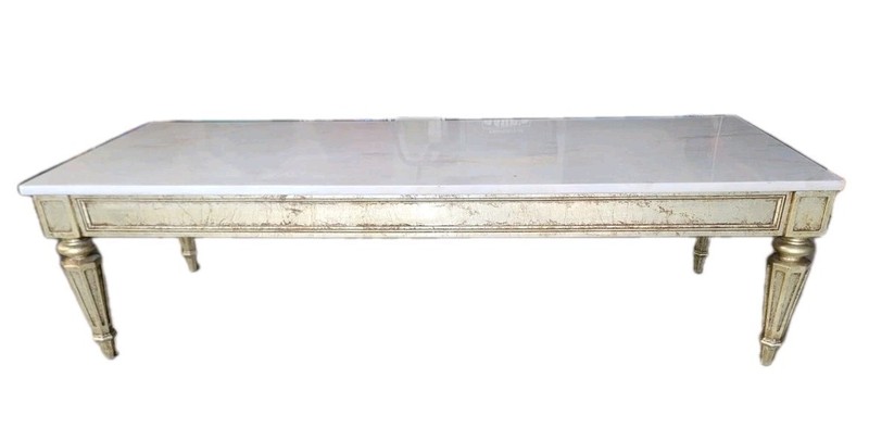 Ornate Marble Top Coffee Table-Made In Portugal