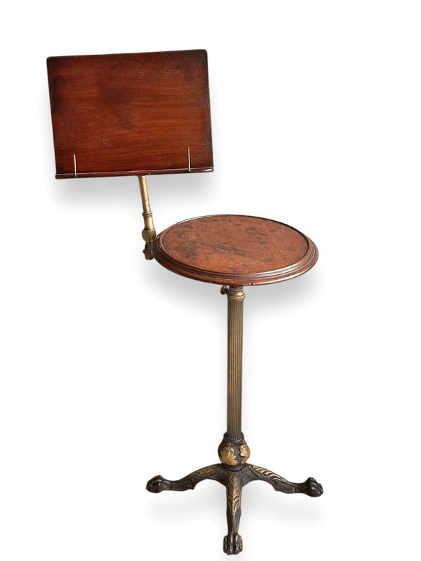 19th Century Accent Table Reading Stand Cast Iron and Mahogany gallery