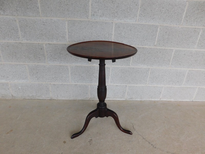 Antique Primitive Candle Stand Tilt Top Table gallery