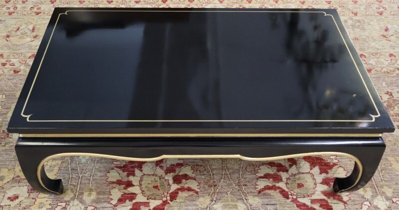 Kindel Furniture Yumi II Chinese Style Black and Gold Cocktail Coffee Table
