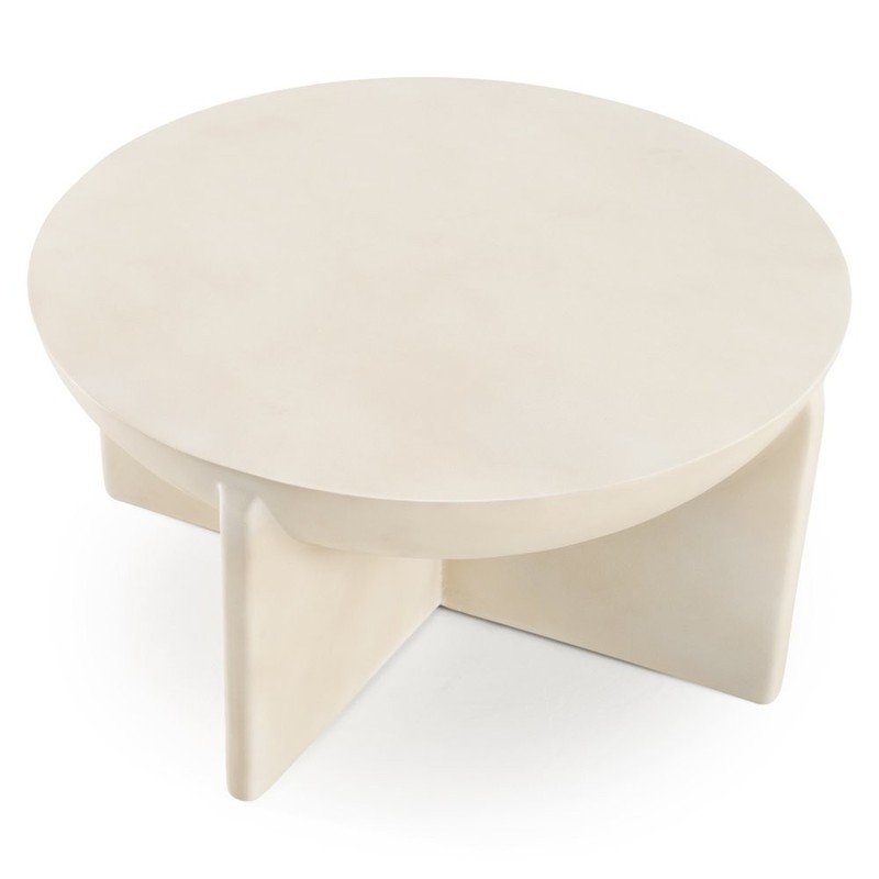 Elsa - Modern Oyster Concrete Round Coffee Table gallery