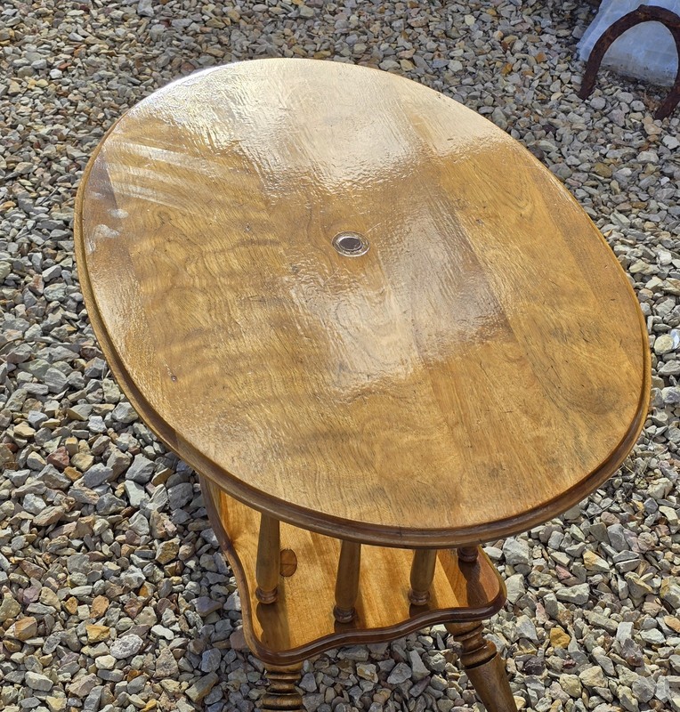 Very Rare William and Mary Style Spindle 2-tier Angle Leg Table 20s-40s gallery