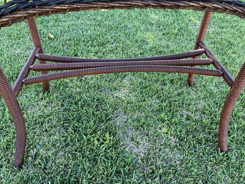 Antique Wicker Wood Side Table gallery