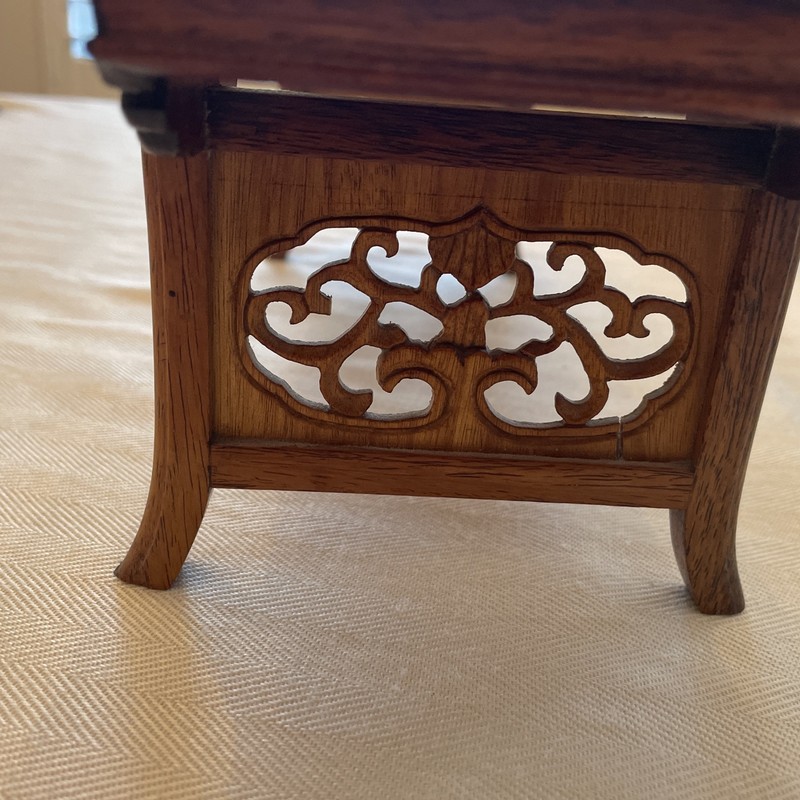 Small Carved Oriental Teak wood display table Stand gallery