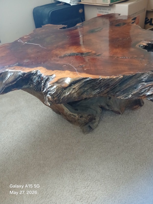 Vintage redwood burl coffee table
