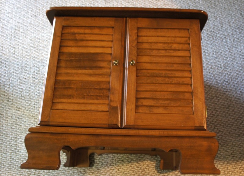 Ethan Allen Maple Record Cabinet Holder End Table Solid Wood Mid- Century
