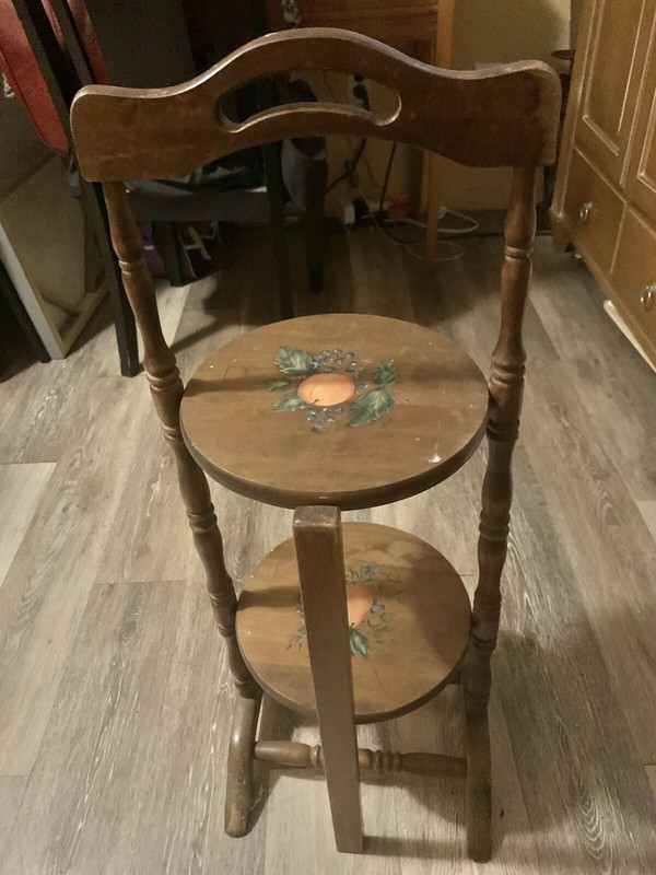 Vintage Country Painted Flip Shelf Table gallery